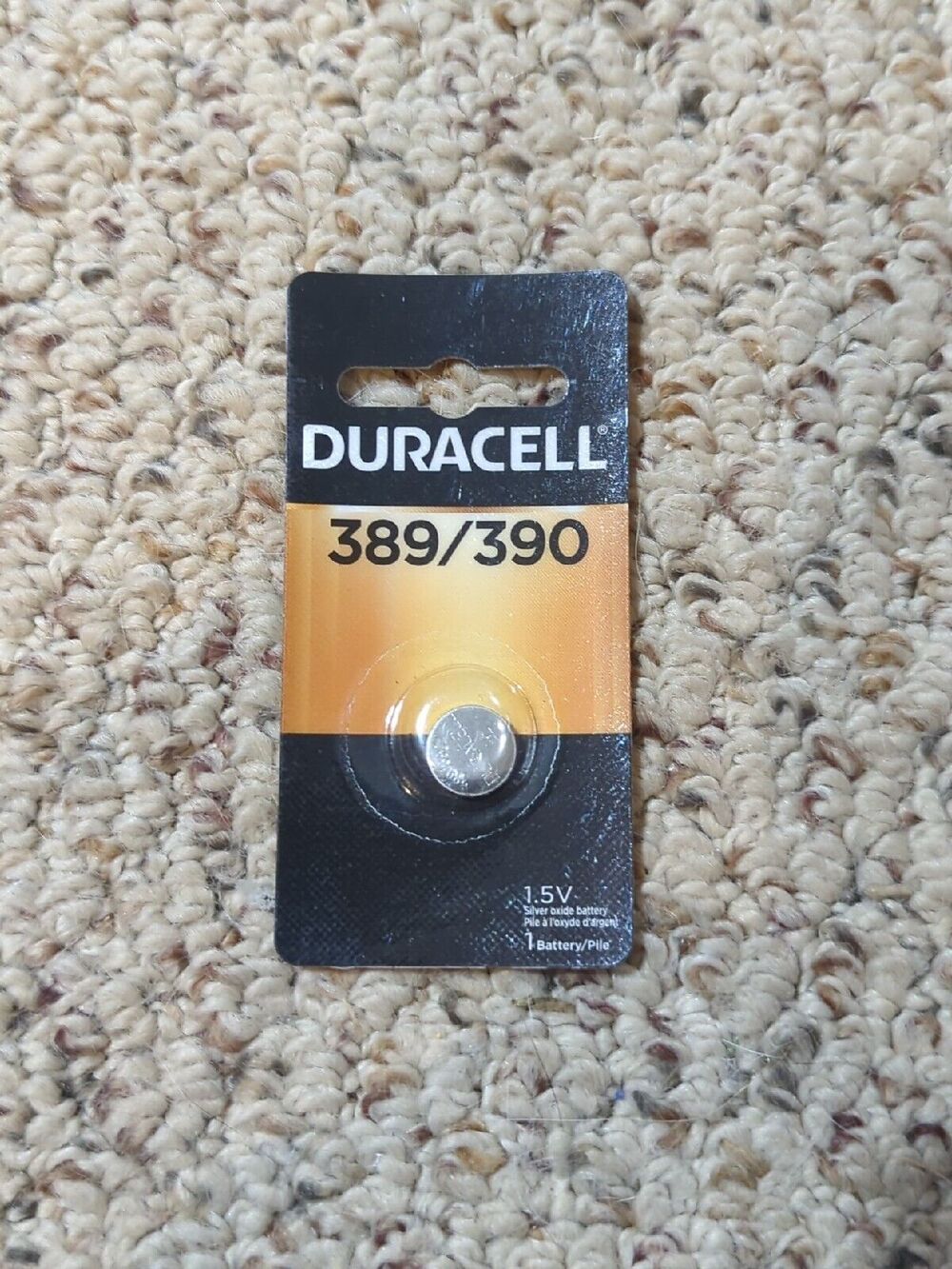 389/390 Duracell Silver Oxide Batteries (AG10, 189, LR1130, SR1130SW, SR54) QTY1